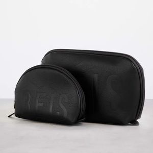 BEIS Black Cosmetic Pouch Set (Small and Large Included)